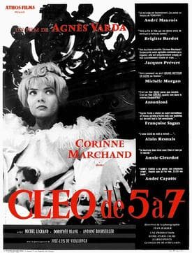 Release poster for Cléo de 5 à 7: Corinne Marchand as Cléo above the film's title, in the 1962 Left Bank release artwork