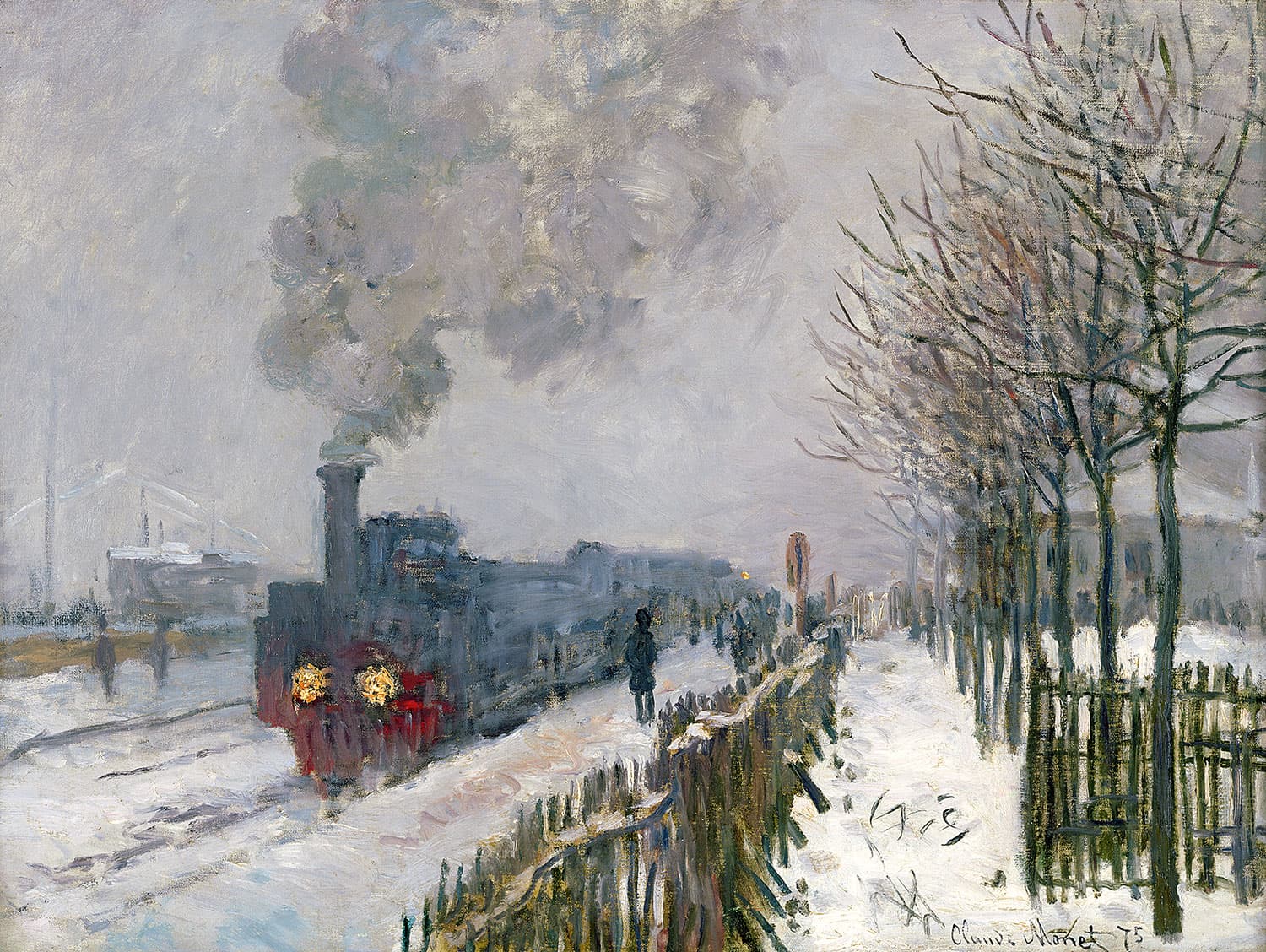 The Train in the Snow. The Locomotive by Claude Monet
