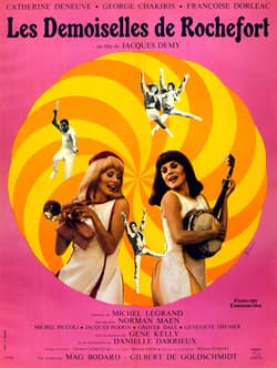 Poster for The Young Girls of Rochefort (1967): Catherine Deneuve and Françoise Dorléac in pastel color