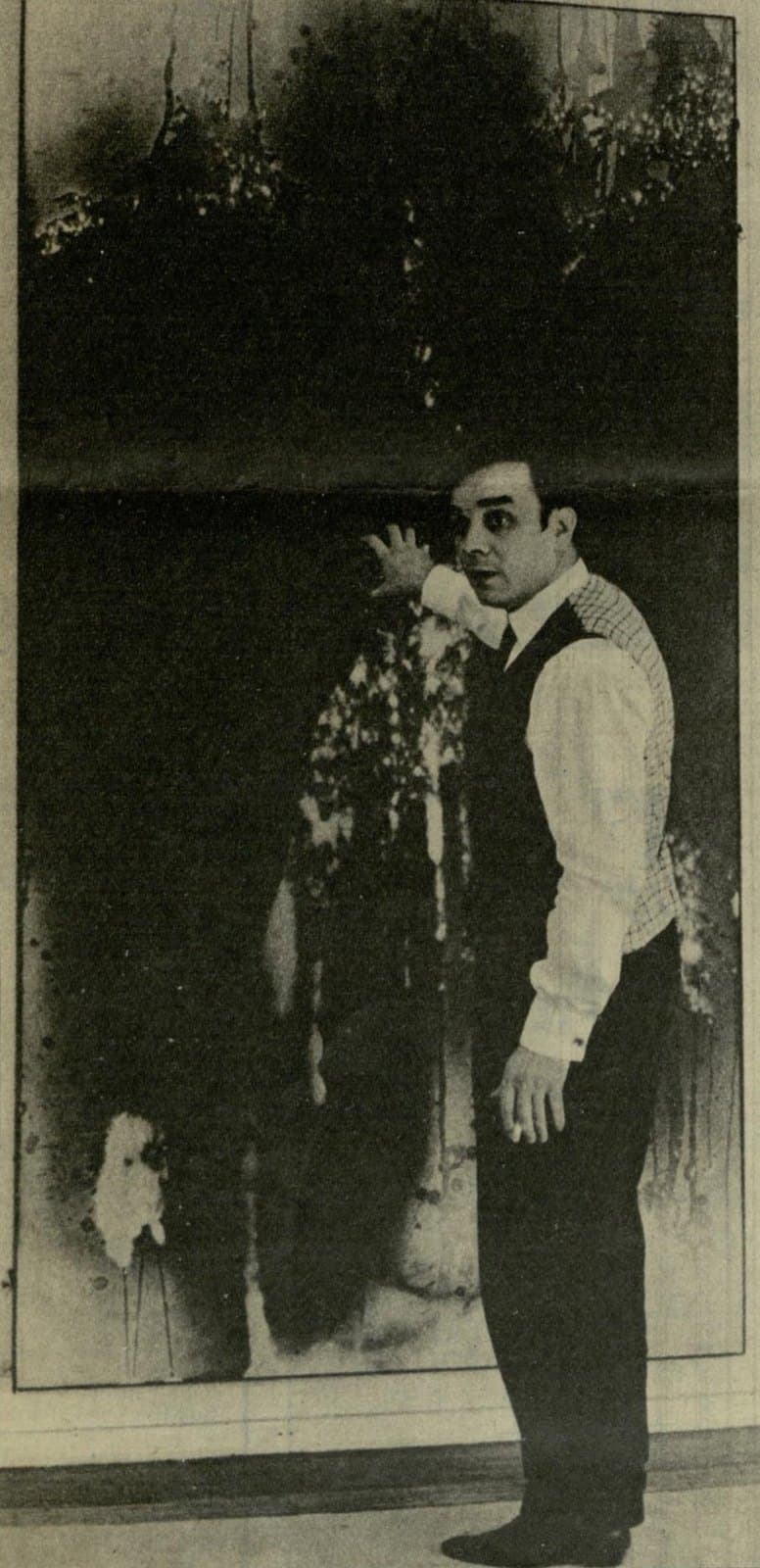 Illustrated portrait of Yves Klein