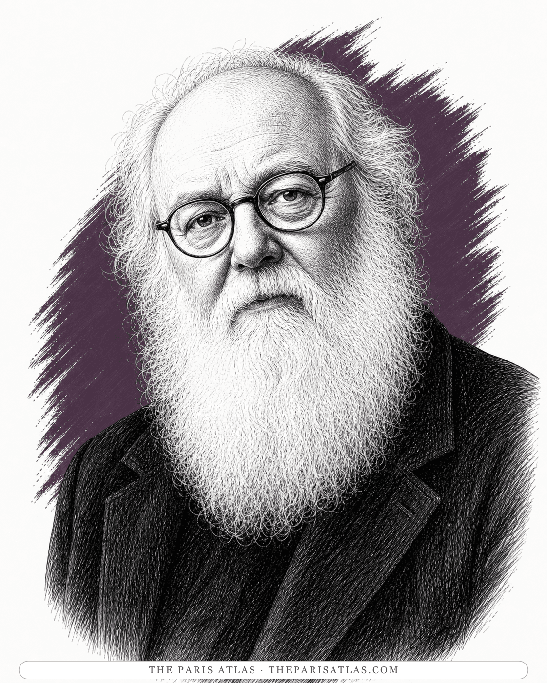 Illustrated portrait of Pierre Restany