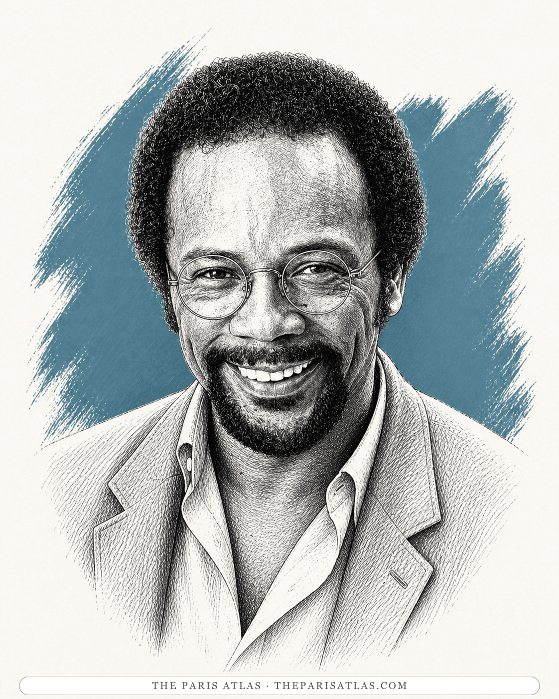 Illustrated portrait of Quincy Jones