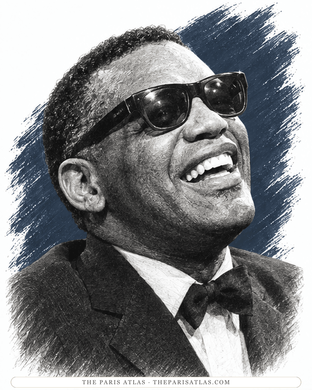 Illustrated portrait of Ray Charles