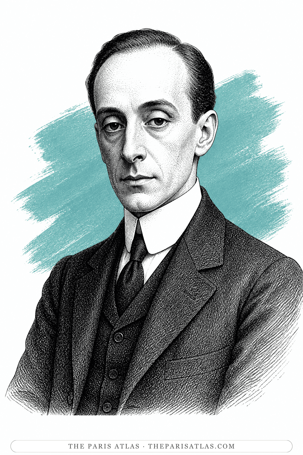 Illustrated portrait of Raymond Roussel