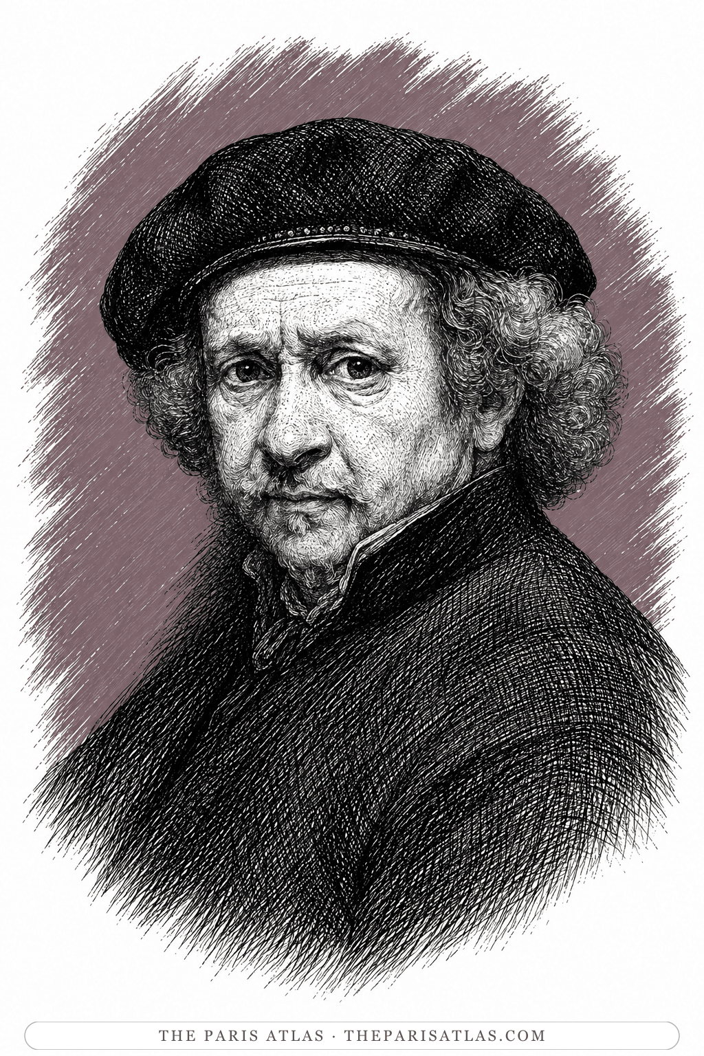 Illustrated portrait of Rembrandt van Rijn