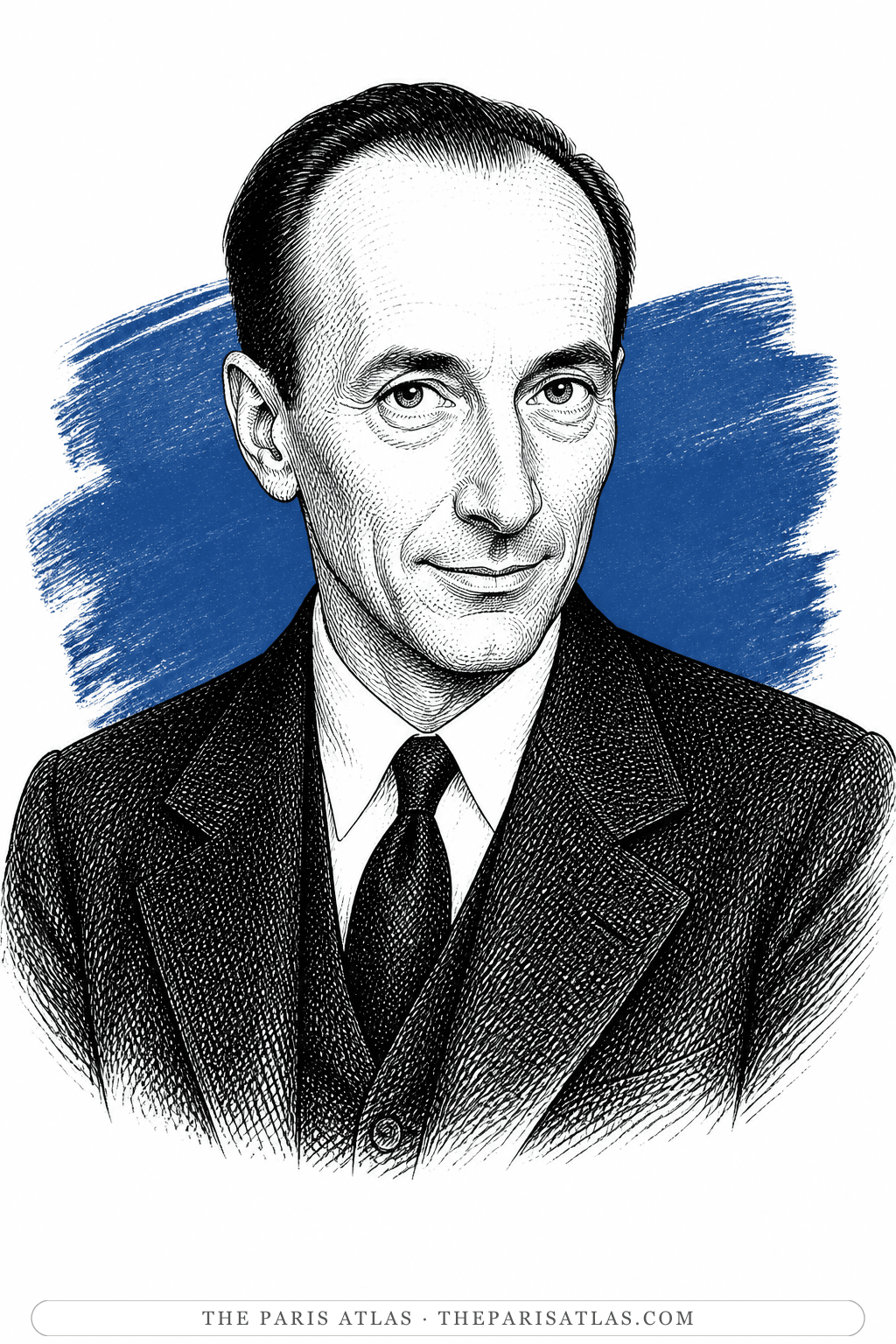 Illustrated portrait of René Clair