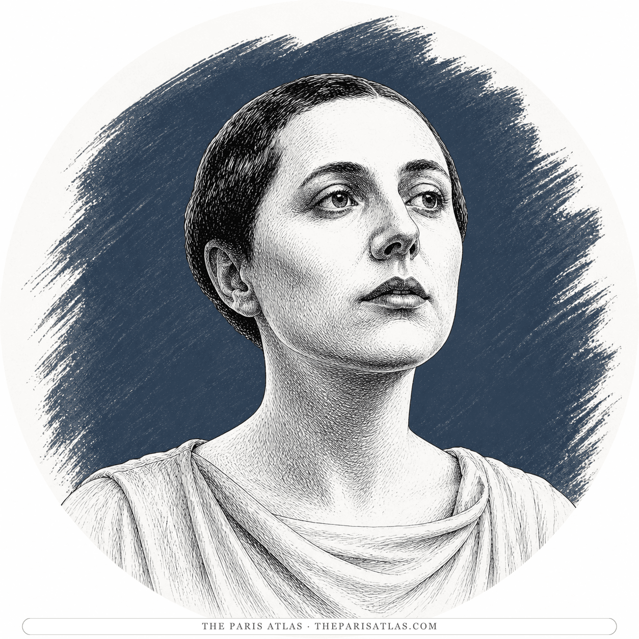 Illustrated portrait of Renée Jeanne Falconetti