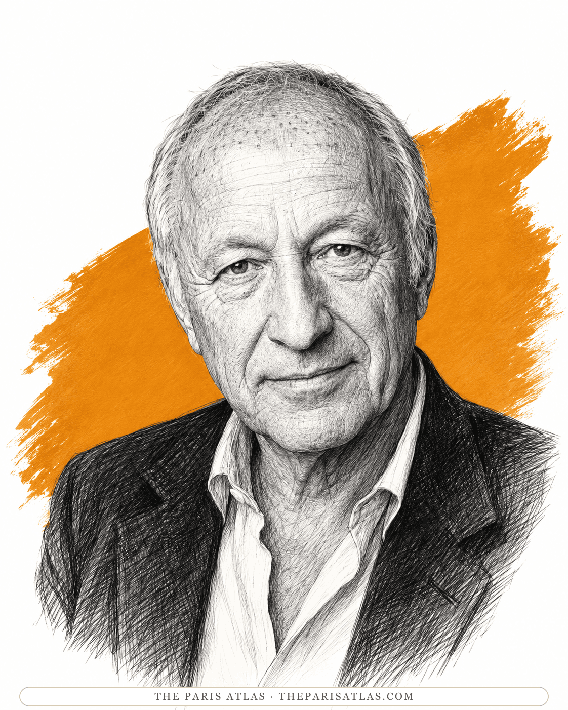 Illustrated portrait of Richard Rogers