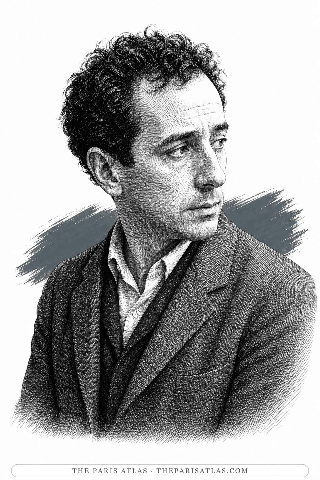 Illustrated portrait of Robert Frank
