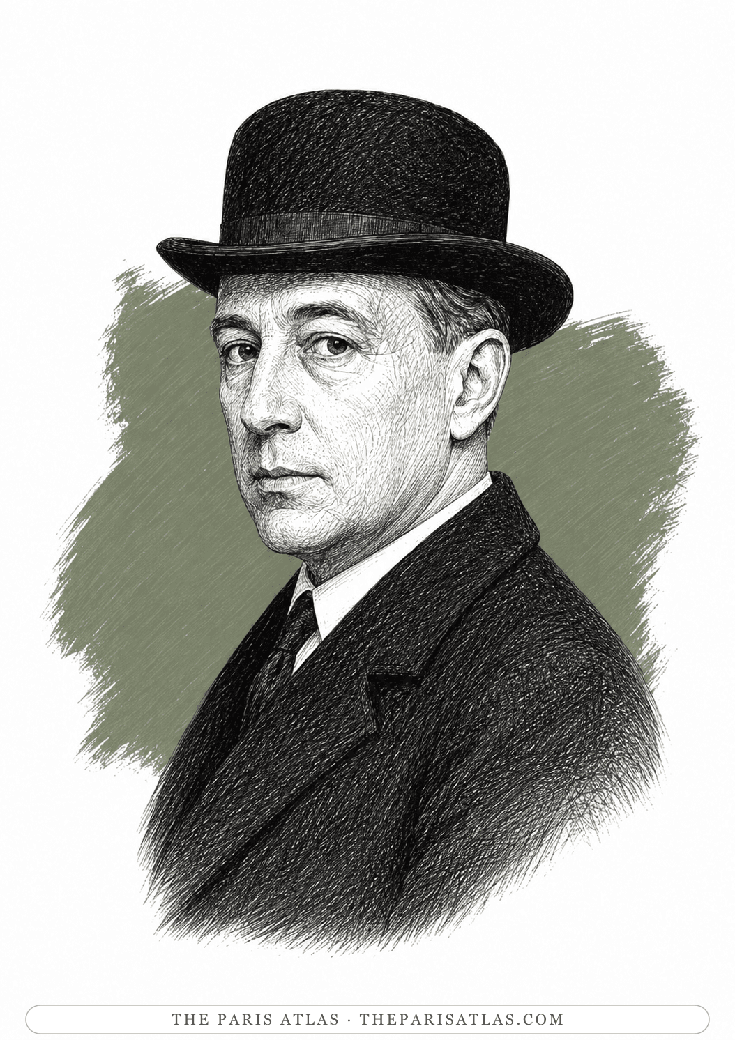 Illustrated portrait of Rolf de Maré