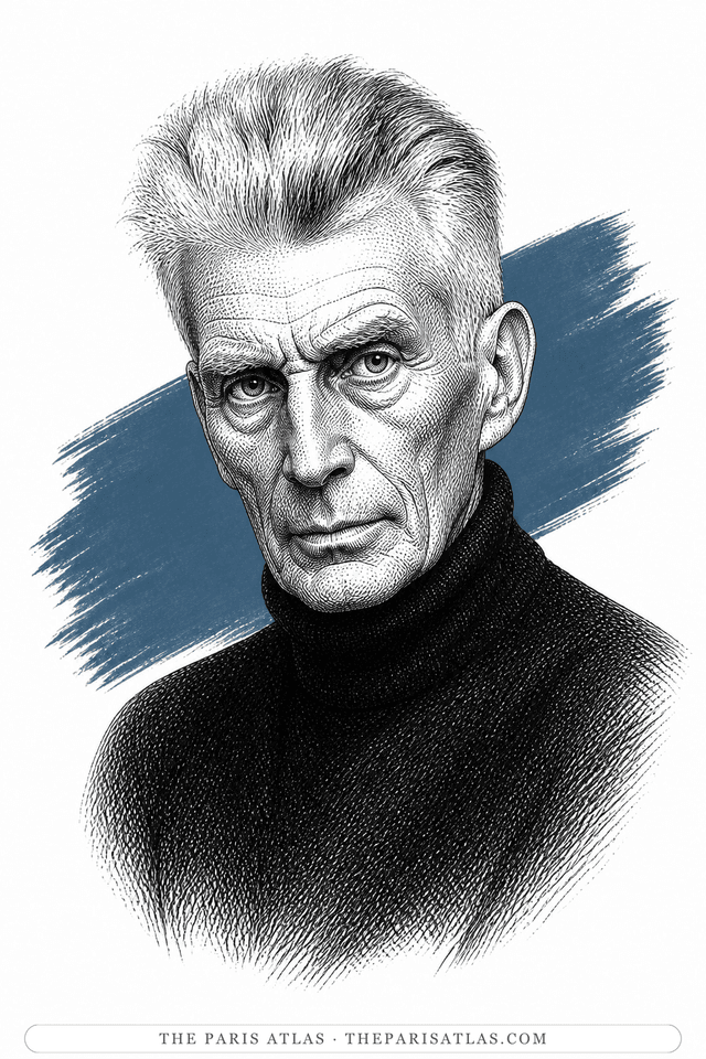 Illustrated portrait of Samuel Beckett