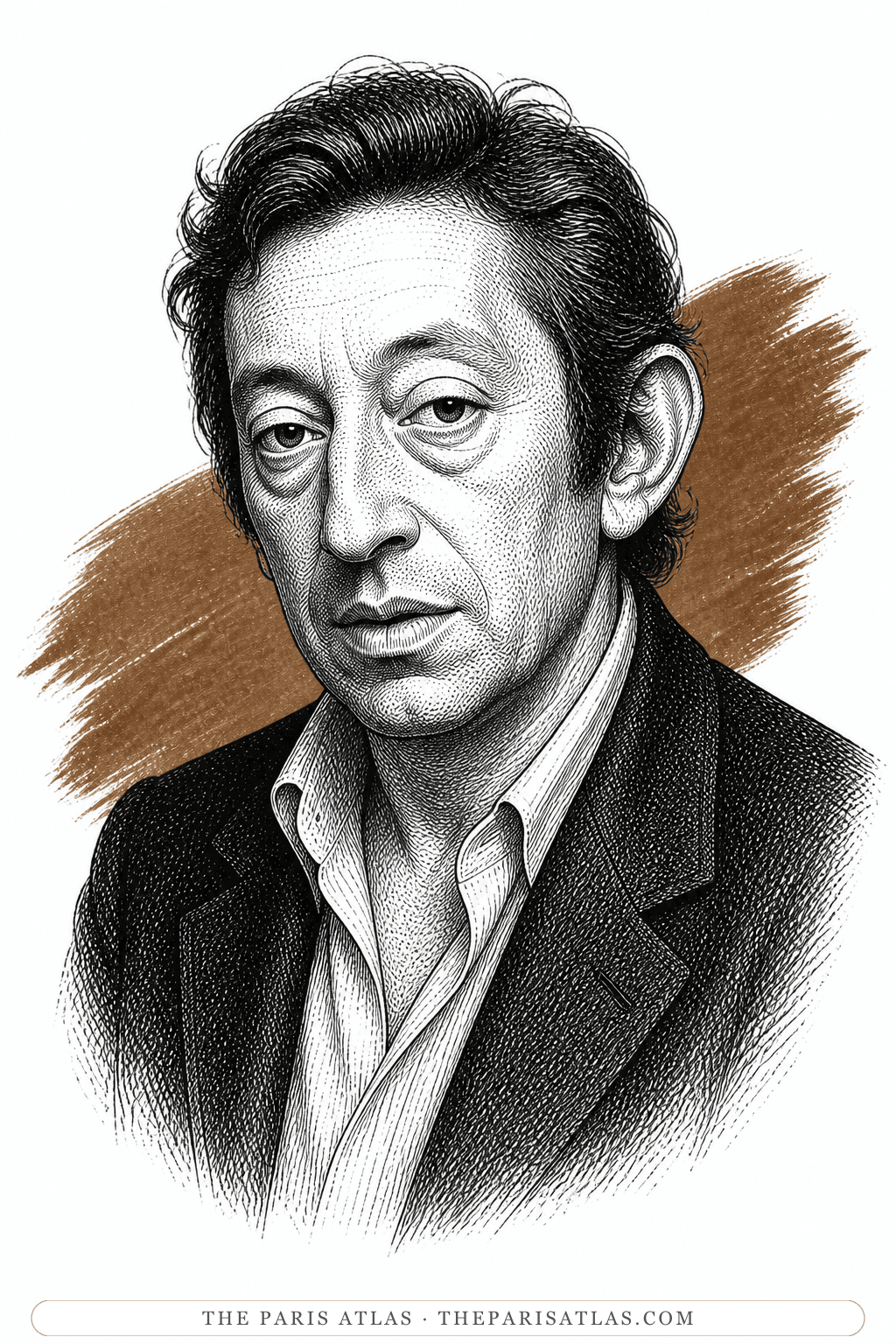 Illustrated portrait of Serge Gainsbourg
