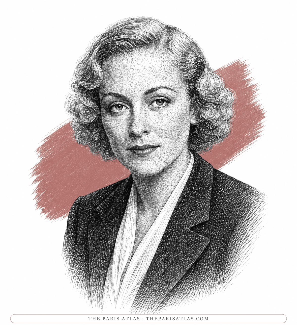 Illustrated portrait of Sheilah Graham