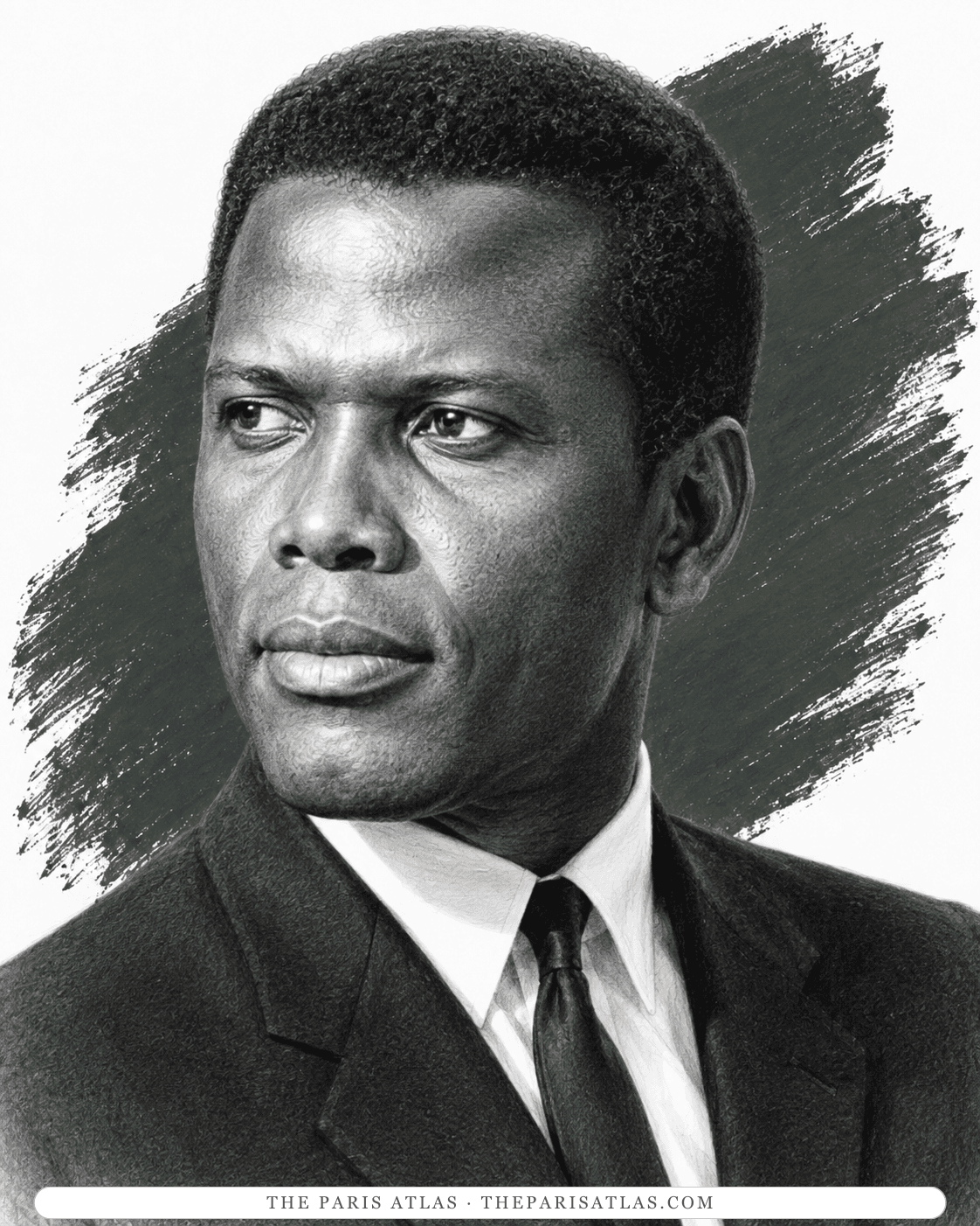 Illustrated portrait of Sidney Poitier