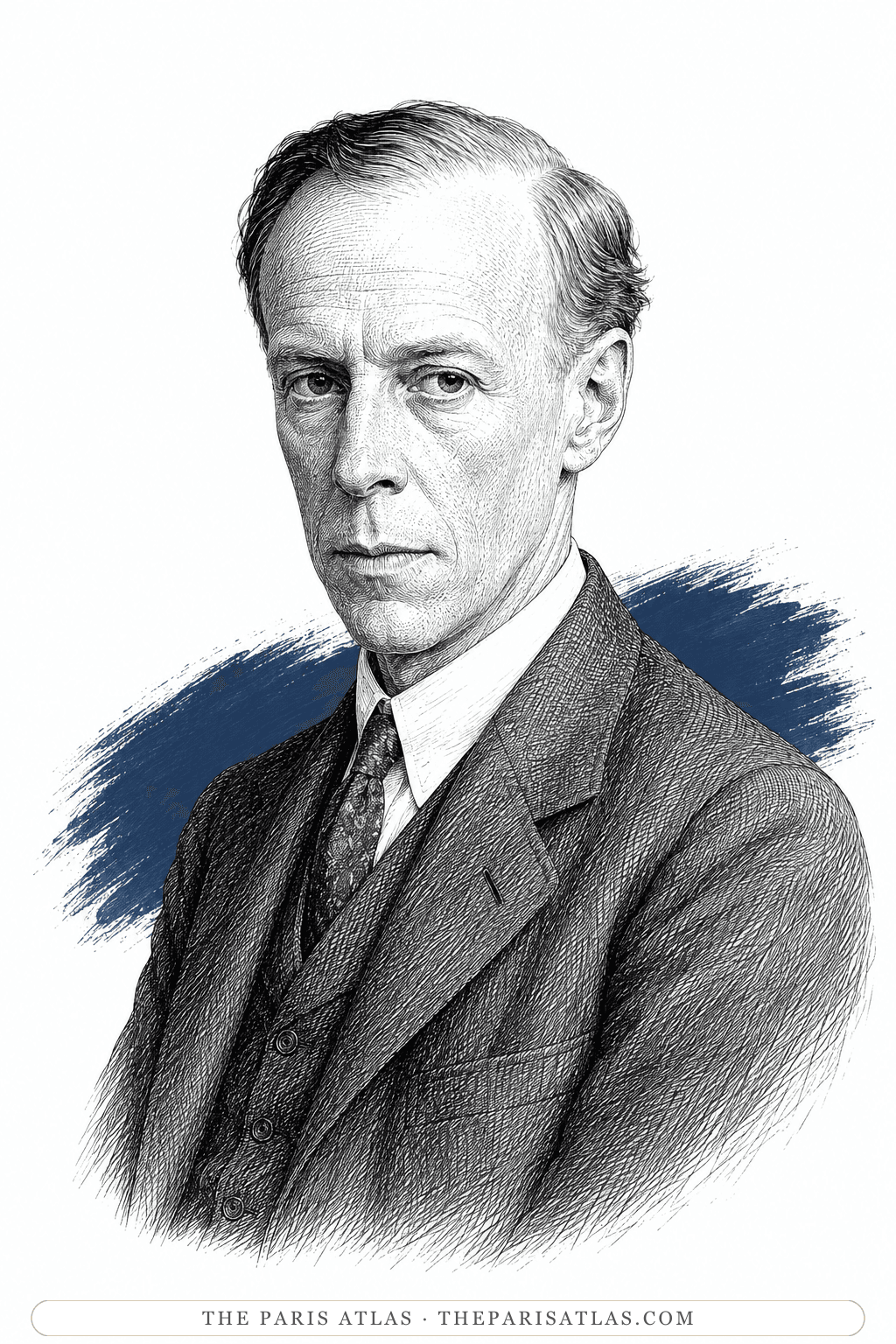 Illustrated portrait of Sinclair Lewis