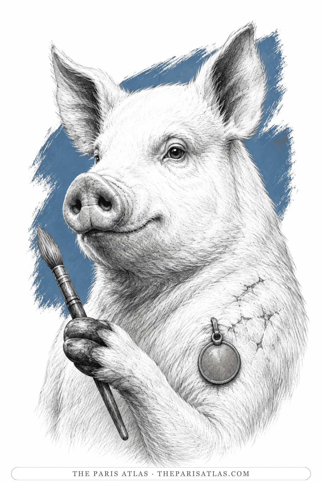 Illustrated portrait of Snowball