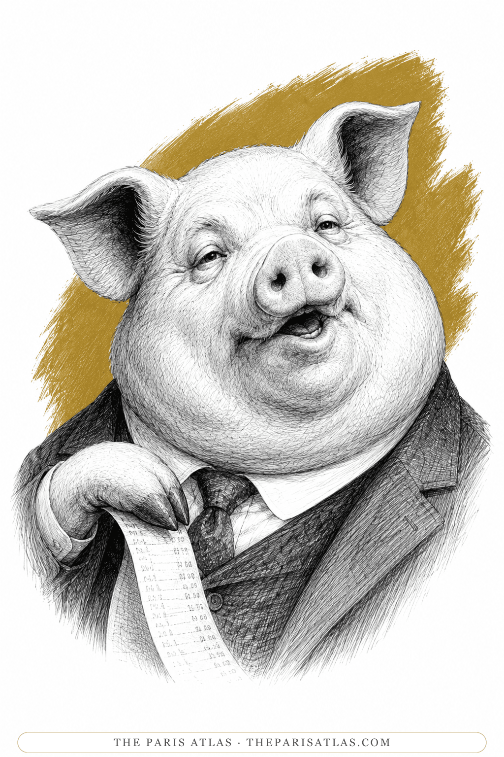 Illustrated portrait of Squealer