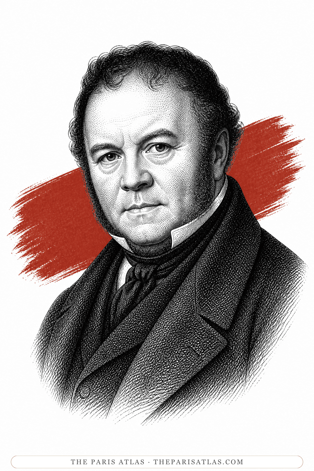 Illustrated portrait of Stendhal
