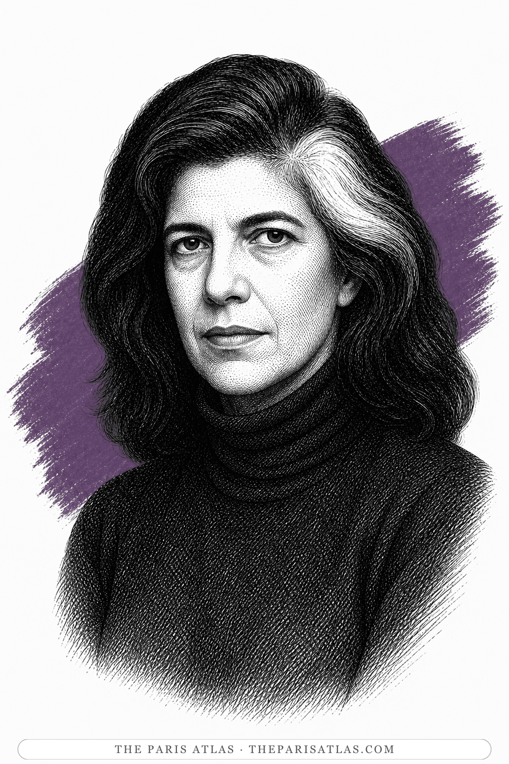 Illustrated portrait of Susan Sontag