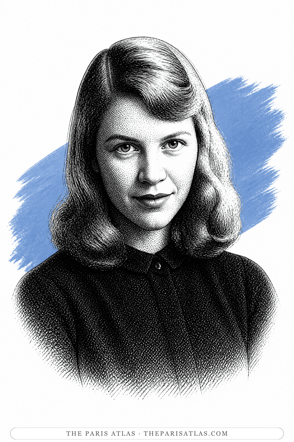 Illustrated portrait of Sylvia Plath
