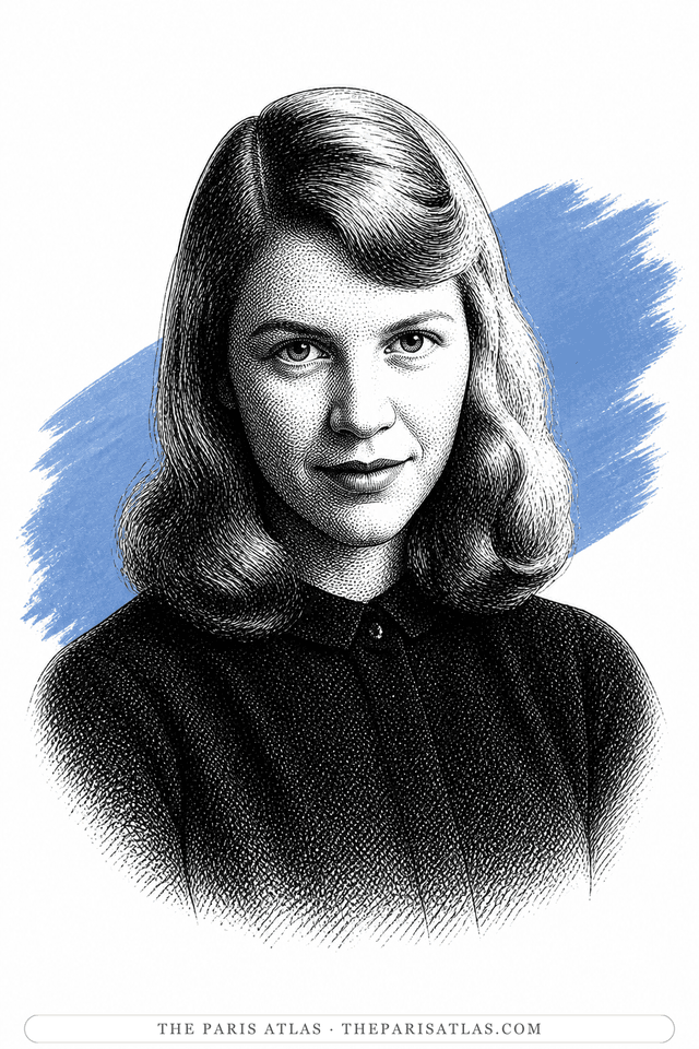 Illustrated portrait of Sylvia Plath