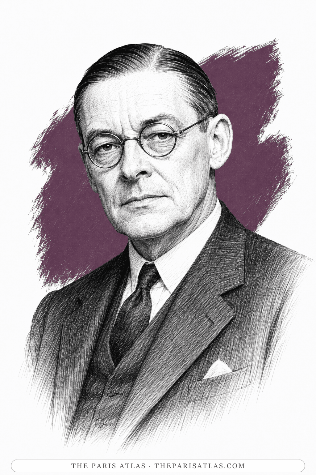 Illustrated portrait of T. S. Eliot