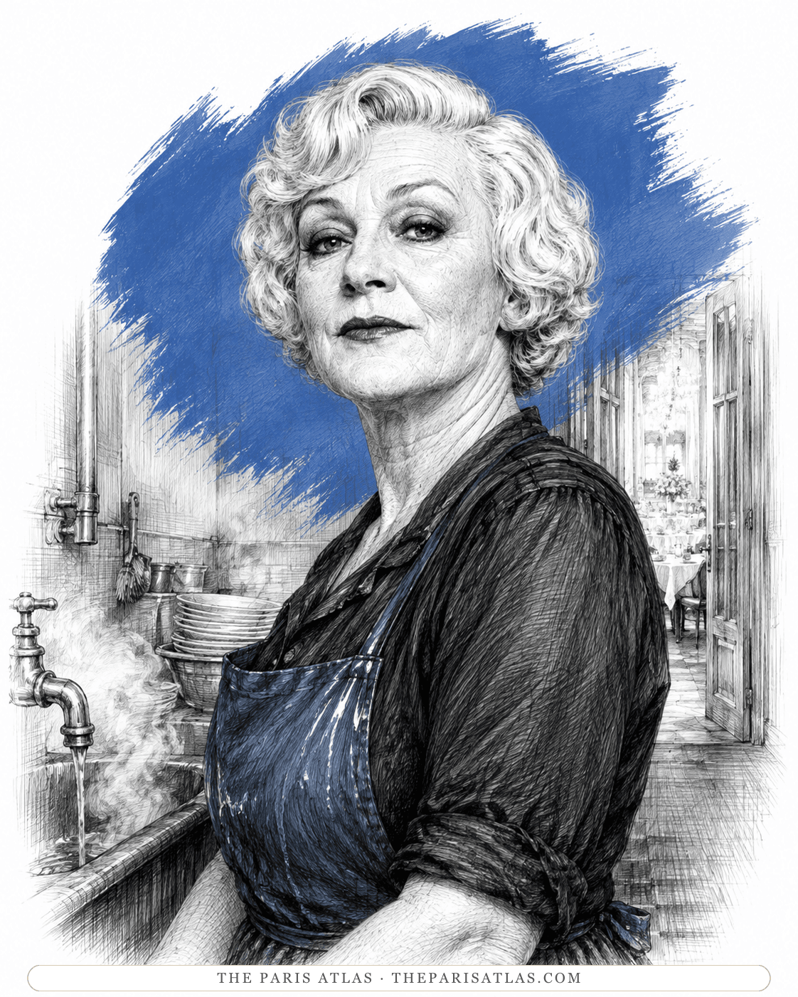Illustrated portrait of The woman who washed up for the dining-room