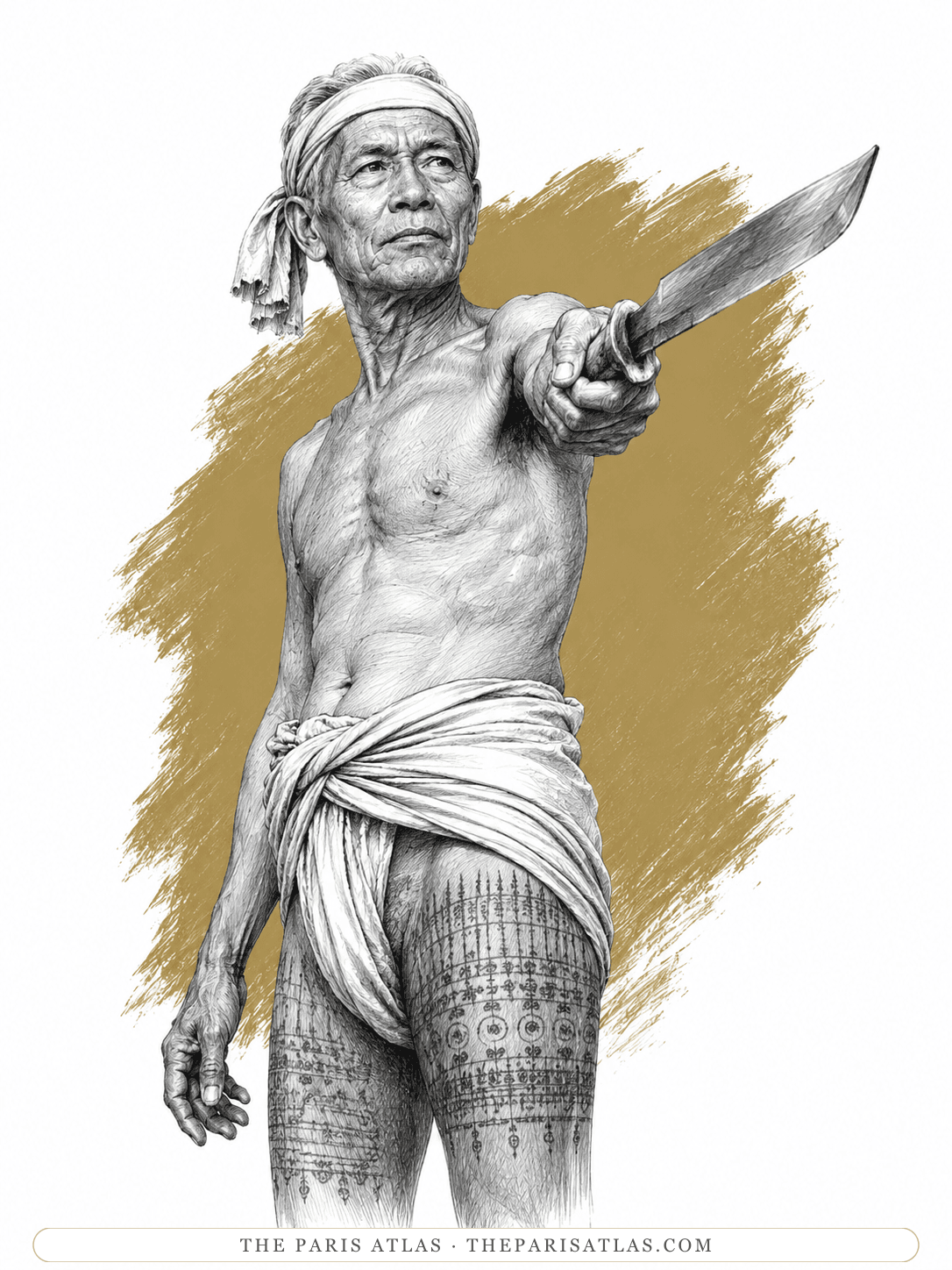 Illustrated portrait of The old hunter