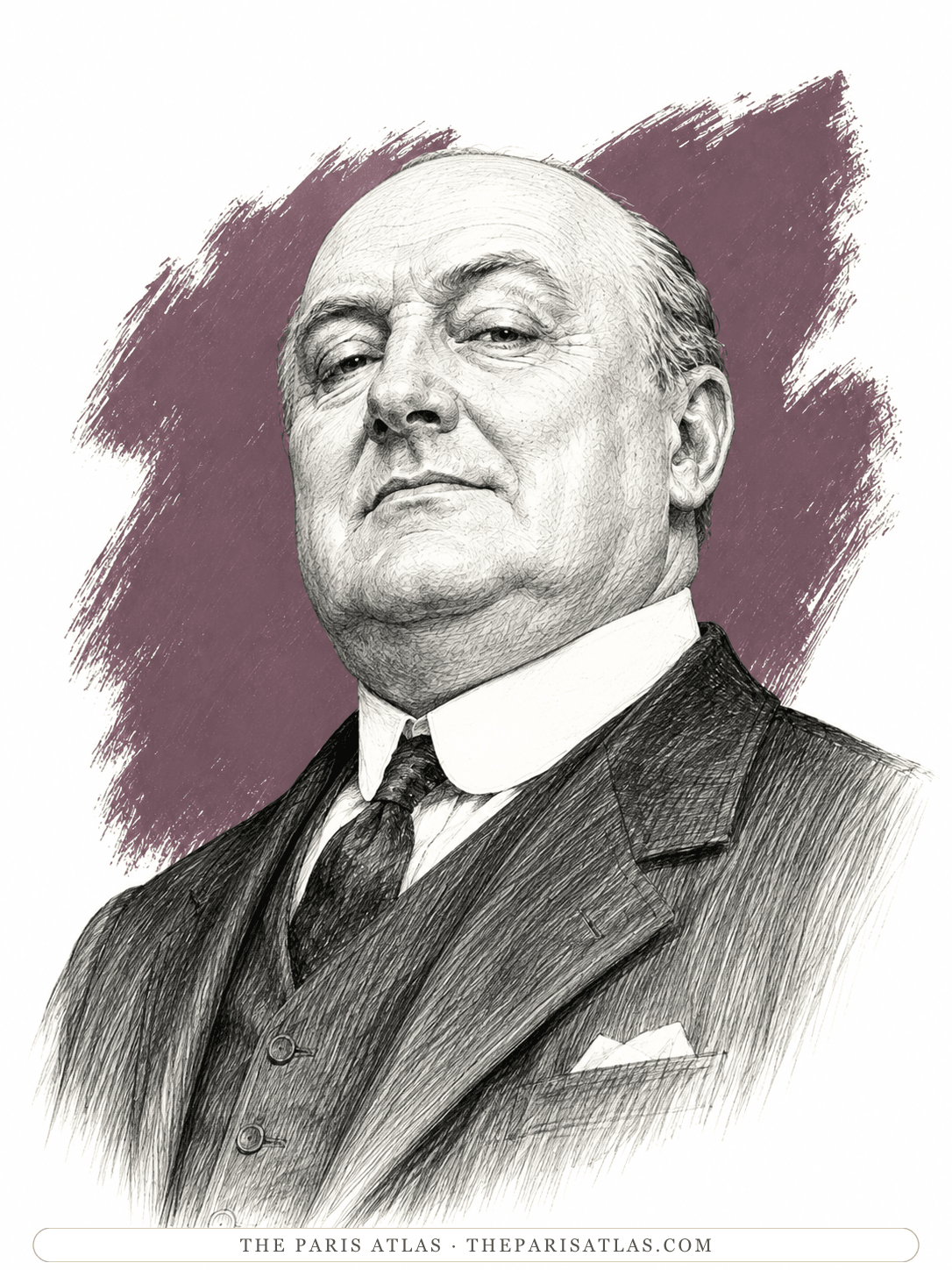 Illustrated portrait of The Paris bank manager