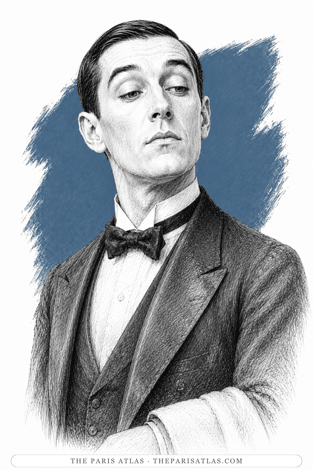 Illustrated portrait of The waiter at the riverside hotel