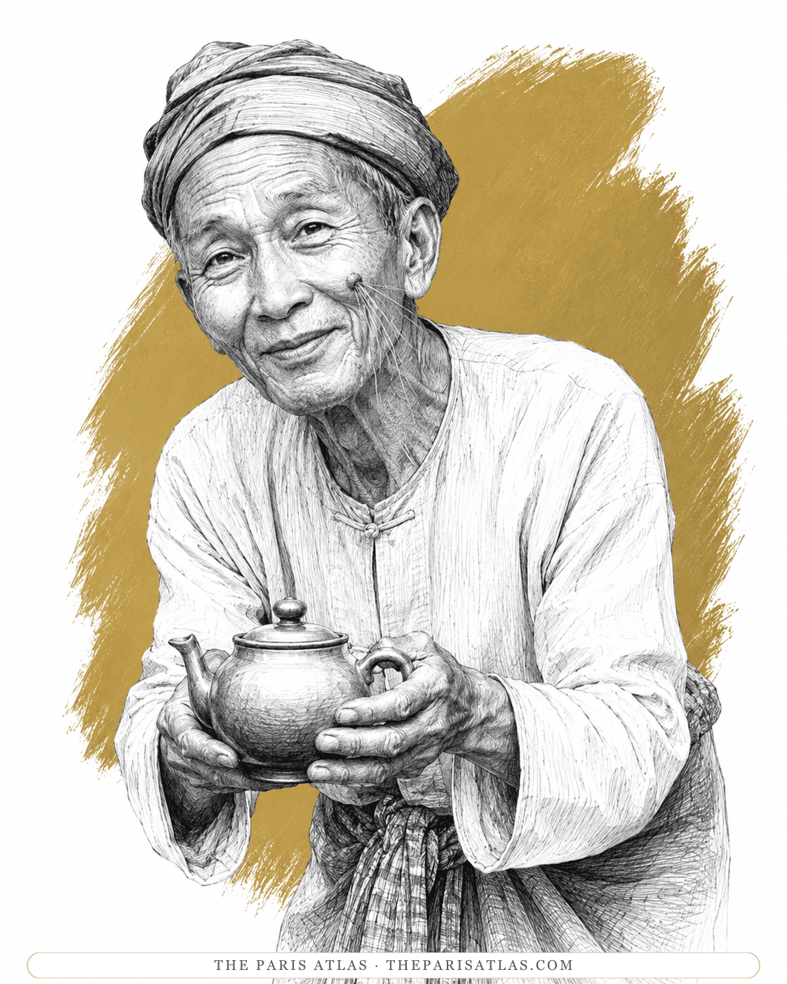 Illustrated portrait of The headman of the fishing village