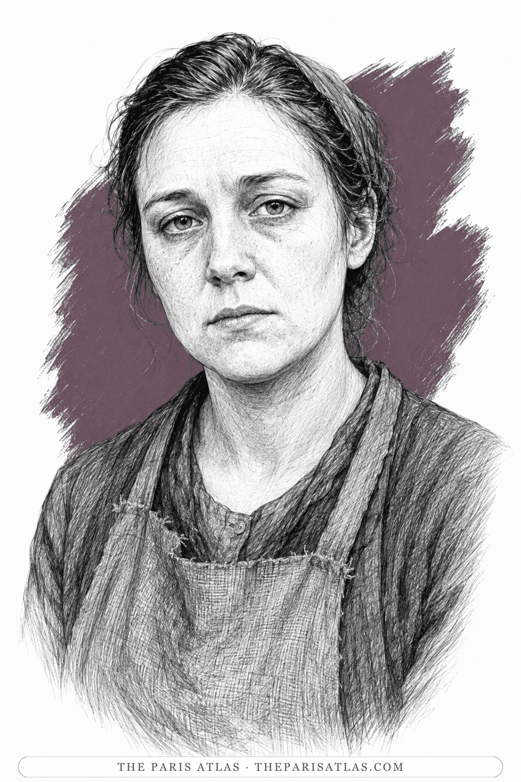 Illustrated portrait of The woman in the slum backyard
