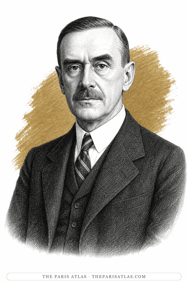 Illustrated portrait of Thomas Mann