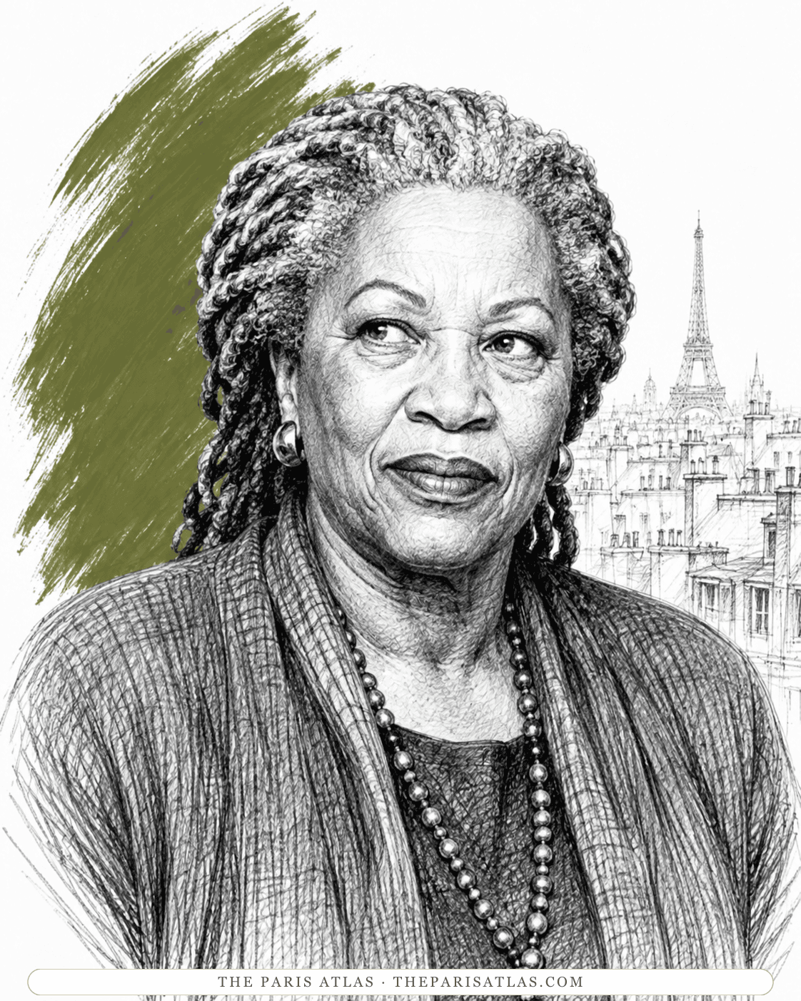 Illustrated portrait of Toni Morrison