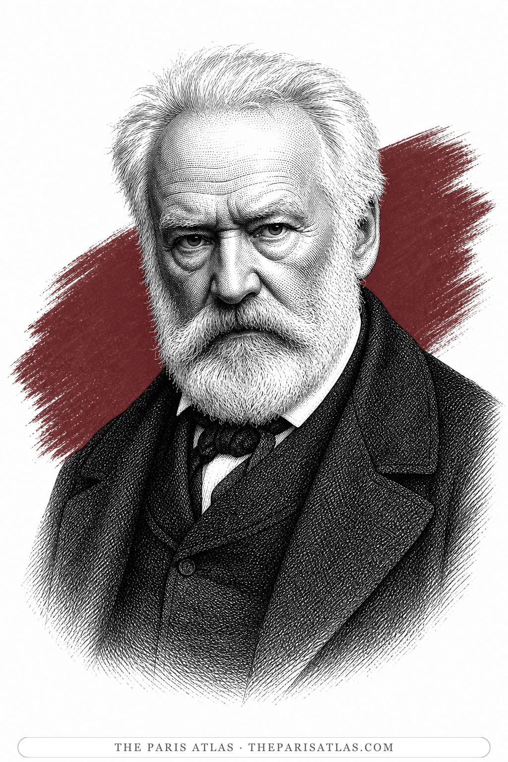 Illustrated portrait of Victor Hugo