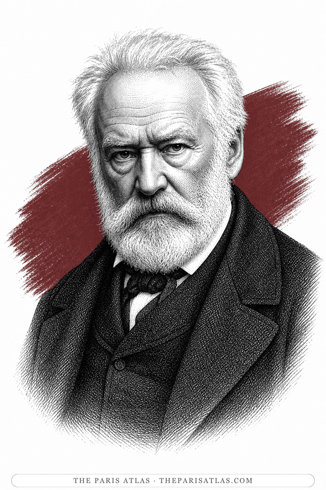 Illustrated portrait of Victor Hugo