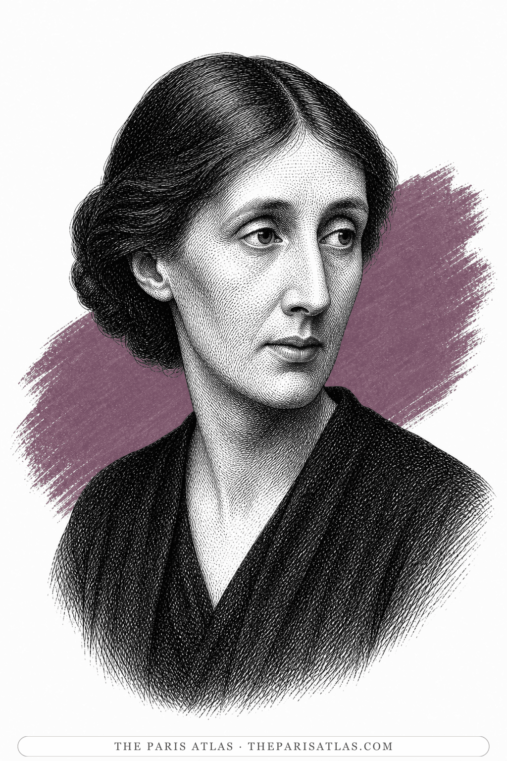 Illustrated portrait of Virginia Woolf