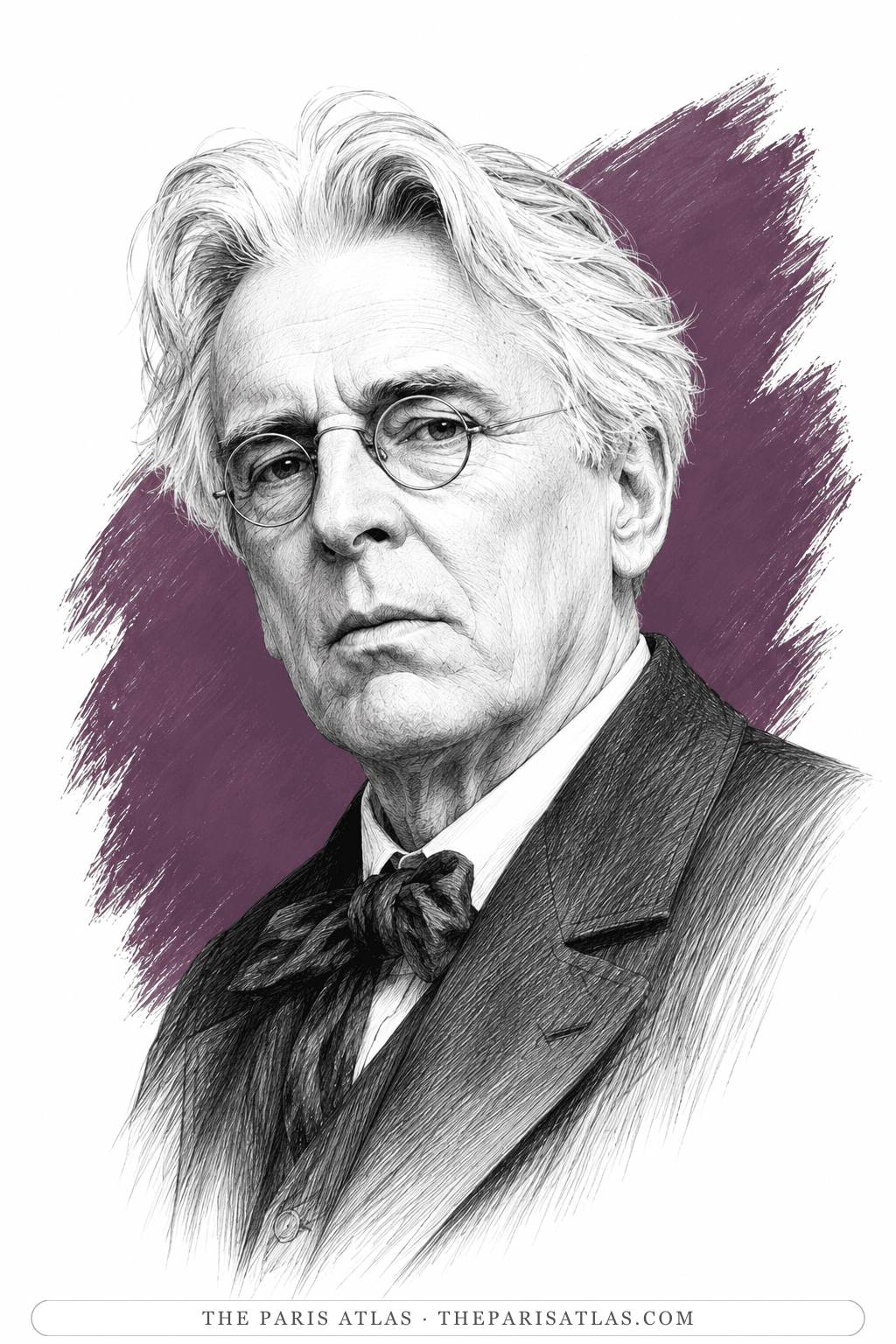 Illustrated portrait of W. B. Yeats