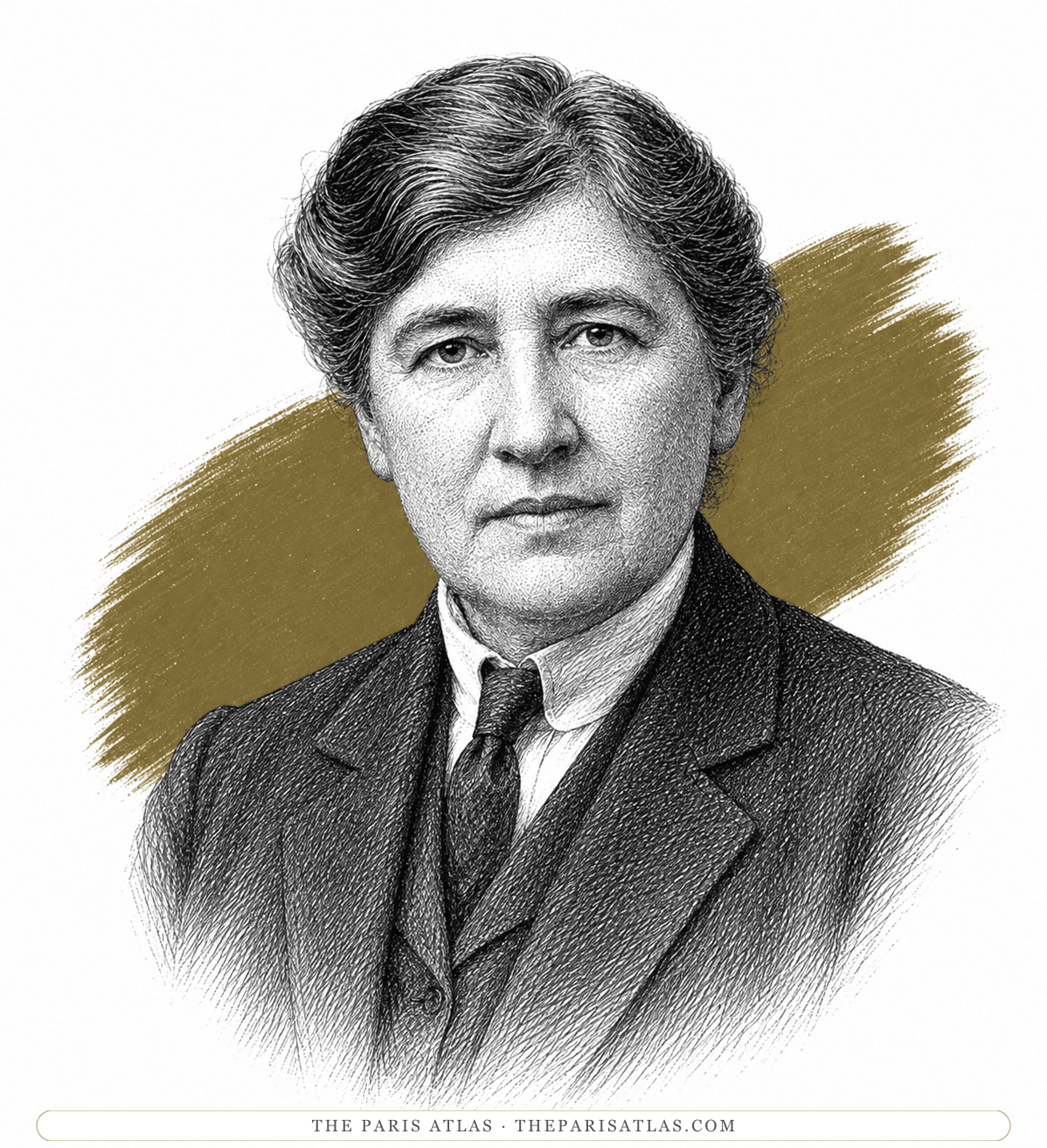Illustrated portrait of Willa Cather