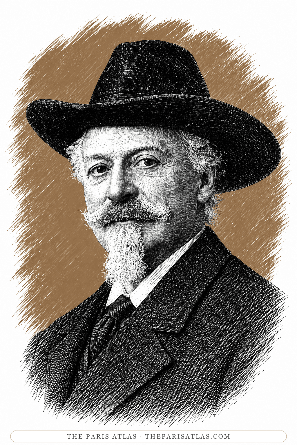 Illustrated portrait of William F. “Buffalo Bill” Cody