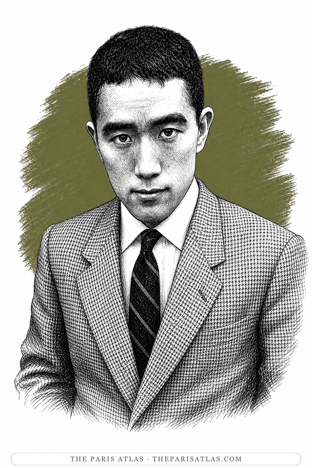 Illustrated portrait of Yukio Mishima