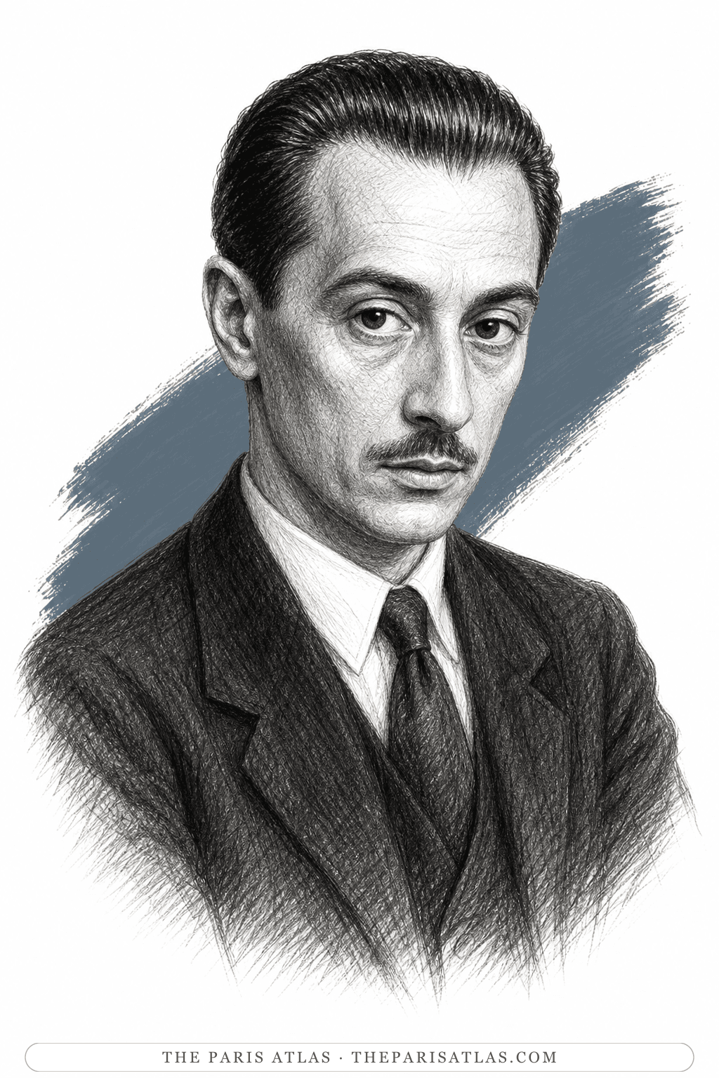 Illustrated portrait of Yves Tanguy